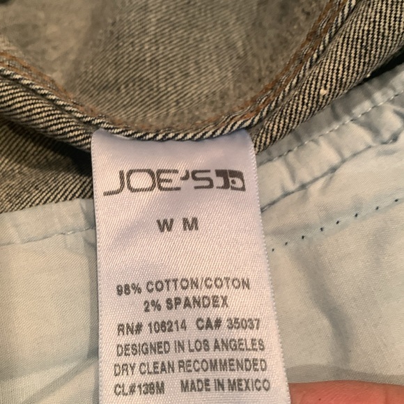 Joe Jean Distressed Jean Jacket Denim Dark Blue Brass Button Sz M - Picture 11 of 11